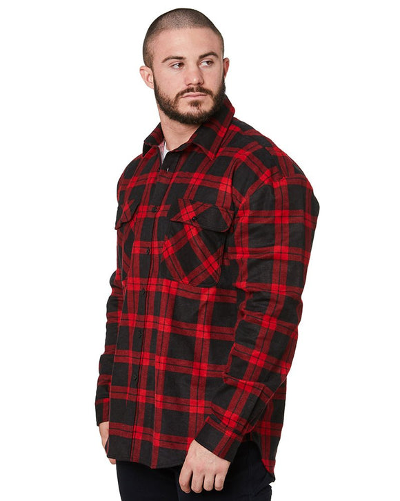Open Front Flannelette Shirt - Black/Red - AJP Industrial Supplies - ritemate - rm123sof - blk - red - xs