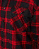 Open Front Flannelette Shirt - Black/Red - AJP Industrial Supplies - ritemate - rm123sof - blk - red - xs