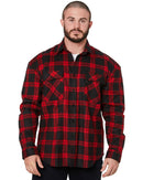 Open Front Flannelette Shirt - Black/Red - AJP Industrial Supplies - ritemate - rm123sof - blk - red - xs