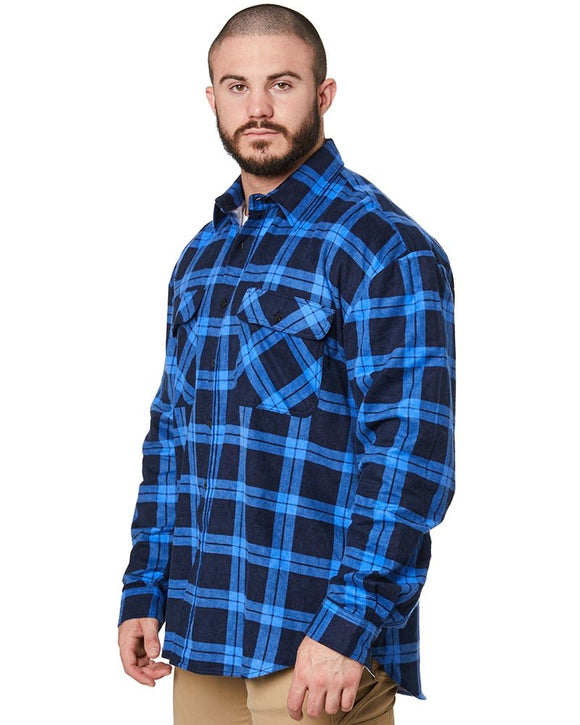 Open Front Flannelette Shirt - Royal/Navy - AJP Industrial Supplies - ritemate - rm123sof - roy/nvy - xs