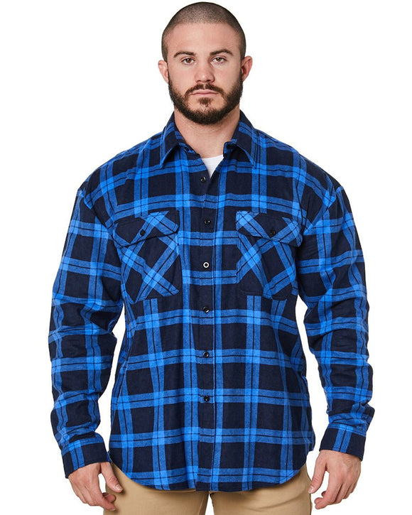 Open Front Flannelette Shirt - Royal/Navy - AJP Industrial Supplies - ritemate - rm123sof - roy/nvy - xs