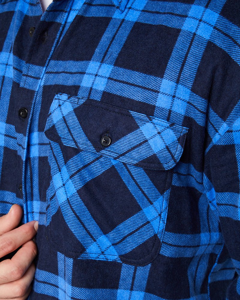 Open Front Flannelette Shirt - Royal/Navy - AJP Industrial Supplies - ritemate - rm123sof - roy/nvy - xs