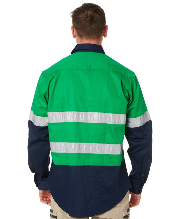 Open Front LS Shirt With Tape - Emerald/Navy - AJP Industrial Supplies - ritemate - rm1050r - en - xxs