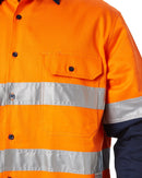 Open Front LS Shirt With Tape - Orange/Navy - AJP Industrial Supplies - ritemate - rm1050r - on - xs