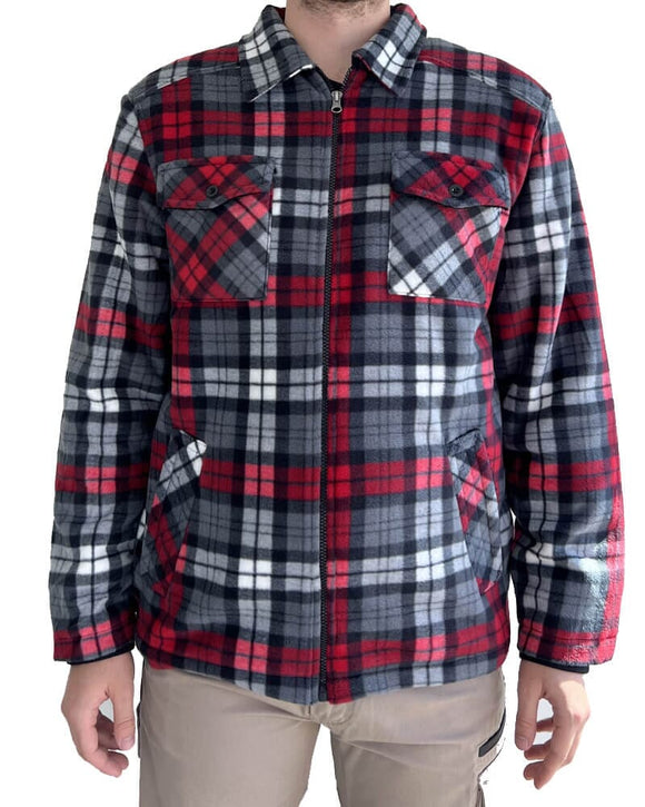 Polar Fleece Sherpa Lined Jacket - Red/Grey/Black/White - AJP Industrial Supplies - ritemate - rmpc056 - rgbw - s