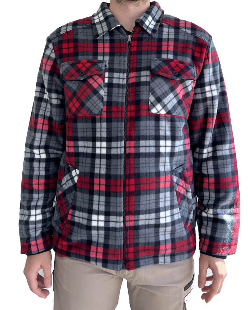 Polar Fleece Sherpa Lined Jacket - Red/Grey/Black/White - AJP Industrial Supplies - ritemate - rmpc056 - rgbw - s