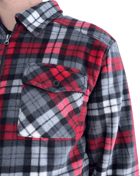 Polar Fleece Sherpa Lined Jacket - Red/Grey/Black/White - AJP Industrial Supplies - ritemate - rmpc056 - rgbw - s