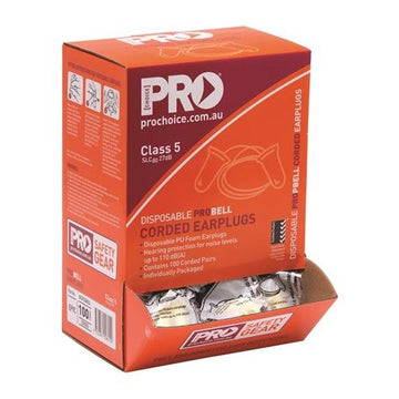Pro - Bullet PU Earplugs Corded - Box of 100 - AJP Industrial Supplies - EPYC