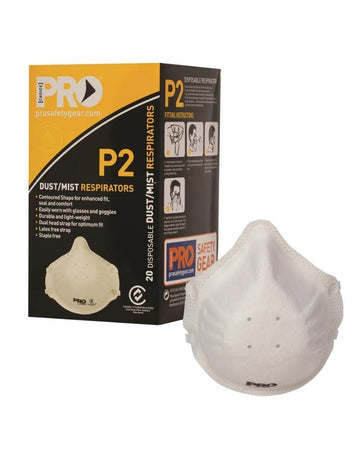 Respirator P2 no Valve (20 Per Box) - White - AJP Industrial Supplies - prochoice - pc305