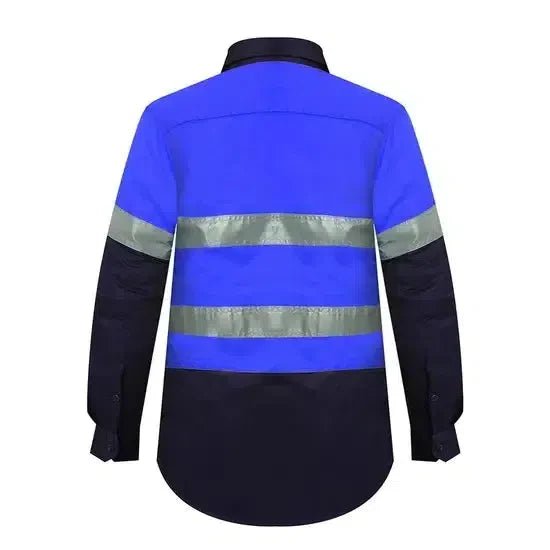 Ritemate Ladies 2 Tone Vented Light Weight Open Front Shirt - RM208V2R - AJP Industrial Supplies - RM208V2R/Yellow/Navy/18