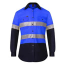Ritemate Ladies 2 Tone Vented Light Weight Open Front Shirt - RM208V2R - AJP Industrial Supplies - RM208V2R/Blue/Navy/18