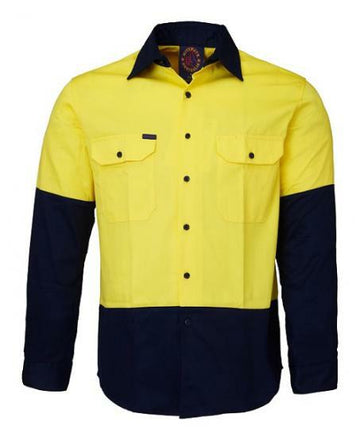 Ritemate RM1050 Mens Open Front 2 Tone L/S Shirt - AJP Industrial Supplies - I2960S17812C10376