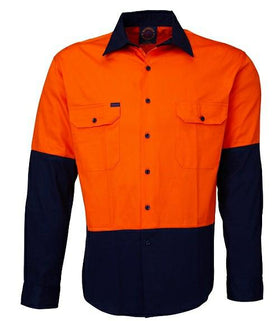 Ritemate RM1050 Mens Open Front 2 Tone L/S Shirt - AJP Industrial Supplies - I2960S17812C10376
