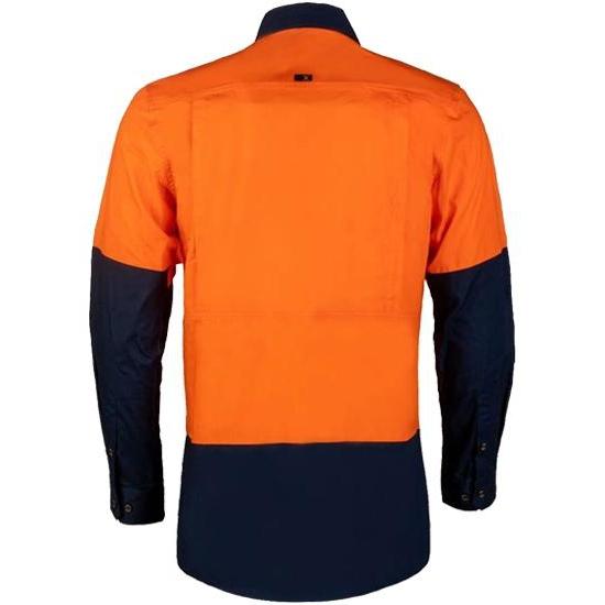Ritemate RMX 2 Tone Flexible Fit Utility Shirt - RMX003 - AJP Industrial Supplies - RMX003/Orange/Navy/XS