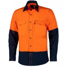Ritemate RMX 2 Tone Flexible Fit Utility Shirt - RMX003 - AJP Industrial Supplies - RMX003/Orange/Navy/XS