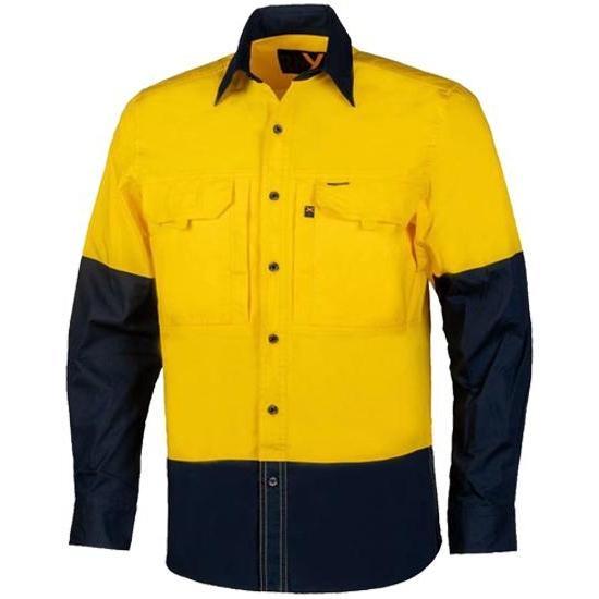 Ritemate RMX 2 Tone Flexible Fit Utility Shirt - RMX003 - AJP Industrial Supplies - RMX003/Yellow/Navy/XS