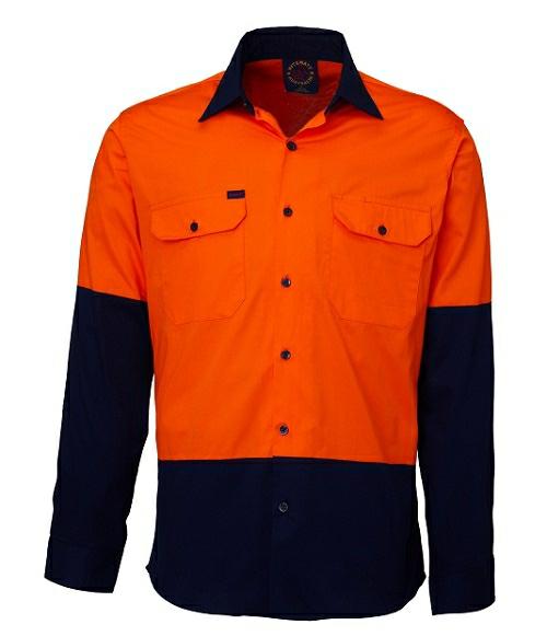 Ritemate Vented Open Front L/S Shirt RM107V2 - AJP Industrial Supplies - I2966S17879C10389