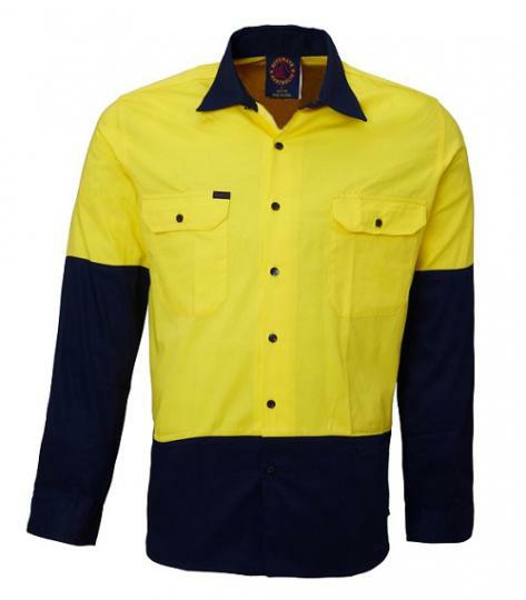 Ritemate Vented Open Front L/S Shirt RM107V2 - AJP Industrial Supplies - I2966S17879C10390