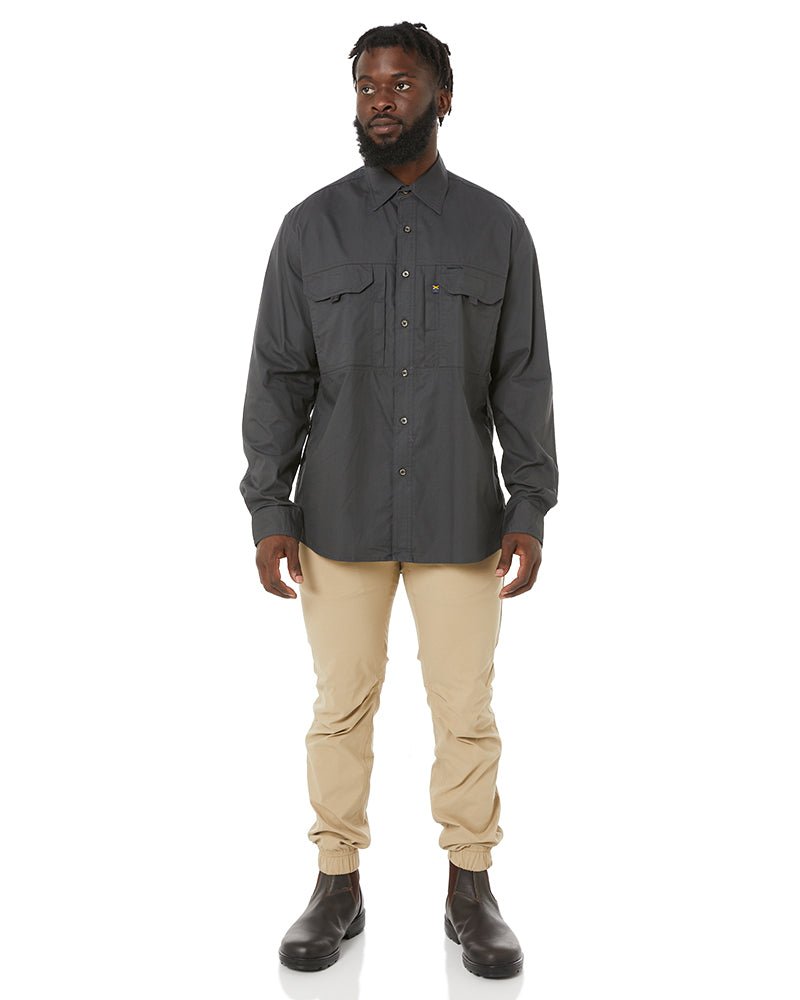 RMX Flexible Fit Utility LS Shirt - Charcoal - AJP Industrial Supplies - ritemate - rmx002 - char - s