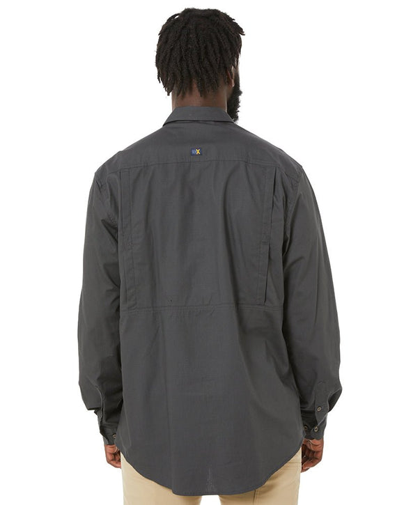 RMX Flexible Fit Utility LS Shirt - Charcoal - AJP Industrial Supplies - ritemate - rmx002 - char - s