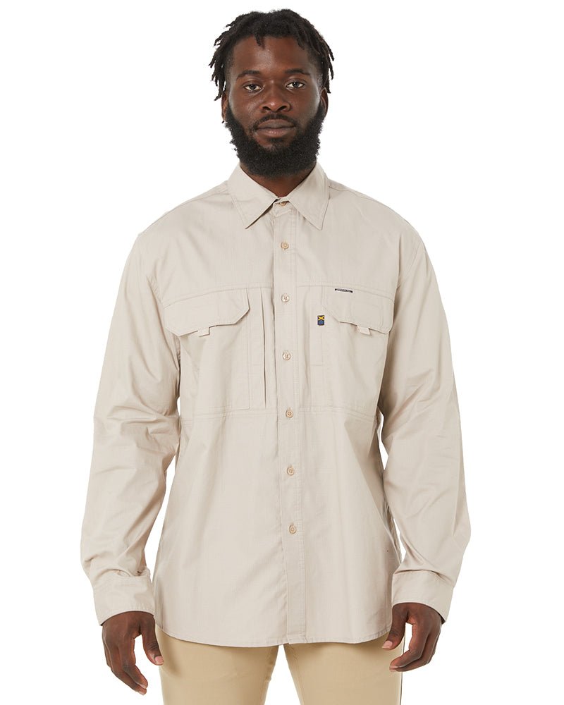 RMX Flexible Fit Utility LS Shirt - Clay - AJP Industrial Supplies - ritemate - rmx002 - clay - s