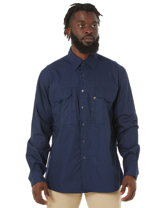 RMX Flexible Fit Utility LS Shirt - French Navy - AJP Industrial Supplies - ritemate - rmx002 - fn - s