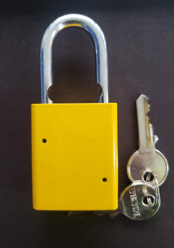 Safety Padlock Yellow 2 keys - AJP Industrial Supplies - LO8001Y
