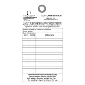 Shower And Eye Wash Test Tag - Pack Of 10 - AJP Industrial Supplies - SETESTTAG