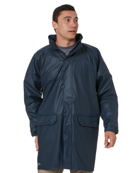 Stretch PU Rain Coat - Navy - AJP Industrial Supplies - bisley - bj6835 - bpct - xs