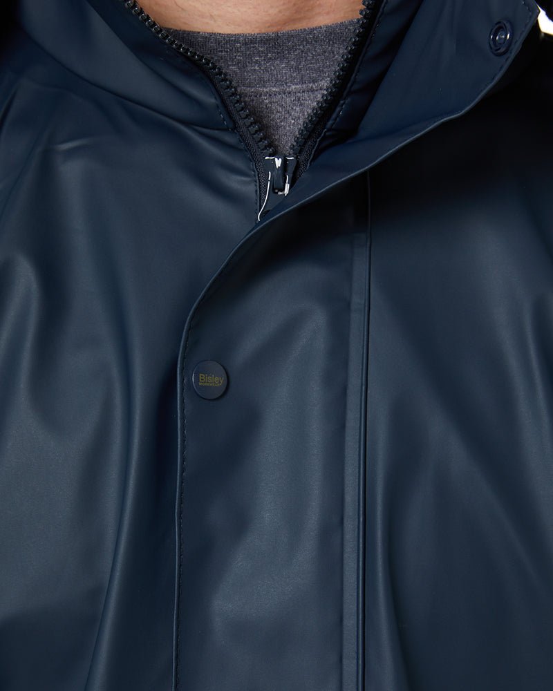 Stretch PU Rain Coat - Navy - AJP Industrial Supplies - bisley - bj6835 - bpct - xs