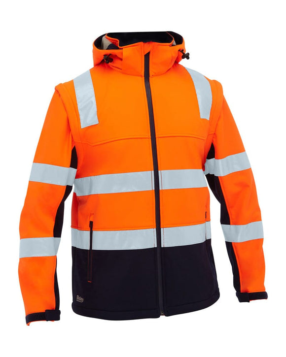 Taped Hi Vis 3 In 1 Soft Shell Jacket - Orange/Navy - AJP Industrial Supplies - bisley - bj6078t - tt05 - s