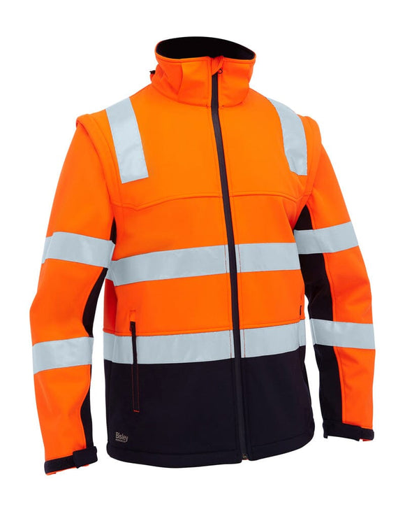 Taped Hi Vis 3 In 1 Soft Shell Jacket - Orange/Navy - AJP Industrial Supplies - bisley - bj6078t - tt05 - s