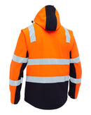 Taped Hi Vis 3 In 1 Soft Shell Jacket - Orange/Navy - AJP Industrial Supplies - bisley - bj6078t - tt05 - s