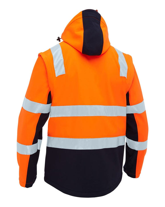 Taped Hi Vis 3 In 1 Soft Shell Jacket - Orange/Navy - AJP Industrial Supplies - bisley - bj6078t - tt05 - s
