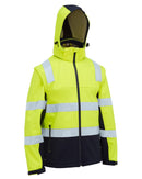 Taped Hi Vis 3 In 1 Soft Shell Jacket - Yellow/Navy - AJP Industrial Supplies - bisley - bj6078t - tt04 - s
