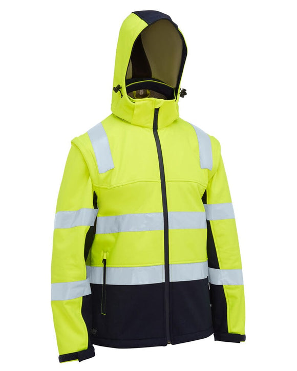 Taped Hi Vis 3 In 1 Soft Shell Jacket - Yellow/Navy - AJP Industrial Supplies - bisley - bj6078t - tt04 - s