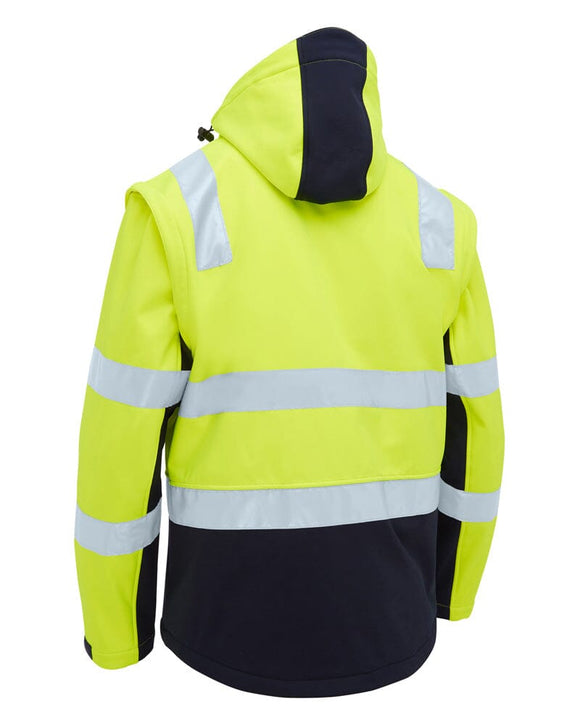 Taped Hi Vis 3 In 1 Soft Shell Jacket - Yellow/Navy - AJP Industrial Supplies - bisley - bj6078t - tt04 - s