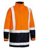 Taped Hi Vis Rain Shell Jacket - Orange/Navy - AJP Industrial Supplies - bisley - bj6966t - tt05 - xs