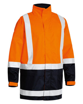 Taped Hi Vis Rain Shell Jacket - Orange/Navy - AJP Industrial Supplies - bisley - bj6966t - tt05 - xs