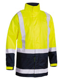 Taped Hi Vis Rain Shell Jacket - Yellow/Navy - AJP Industrial Supplies - bisley - bj6966t - tt04 - xs