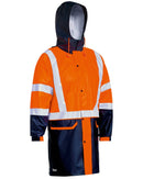 Taped Hi Vis Stretch PU Rain Coat - Orange/Navy - AJP Industrial Supplies - bisley - bj6935ht - tt05 - xs
