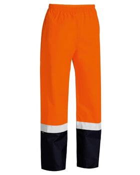 Taped Two Tone Hi Vis Rain Shell Pant - Orange/Navy - AJP Industrial Supplies - bisley - bp6965t - tt05 - xs
