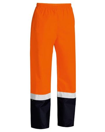 Taped Two Tone Hi Vis Rain Shell Pant - Orange/Navy - AJP Industrial Supplies - bisley - bp6965t - tt05 - xs