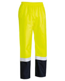 Taped Two Tone Hi Vis Rain Shell Pant - Yellow/Navy - AJP Industrial Supplies - bisley - bp6965t - tt04 - xs