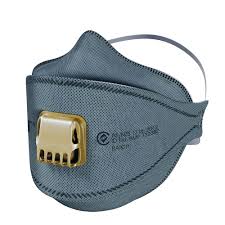 TRIDENT FLAT FOLD P2 CARBON VALVED RESPIRATOR REGULAR EXTENDED STRAP BOX 20 - AJP Industrial Supplies - 04B - RTCFFP2CXXLV