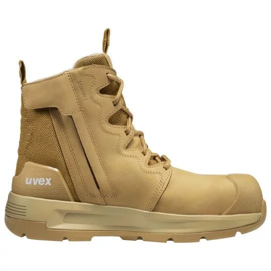 Uvex 3 X - Flow Zip Sided Safety Boots (Wheat) - AJP Industrial Supplies - 