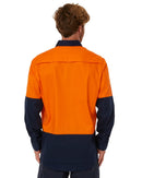 Vented Closed Front Lightweight LS Shirt - Orange/Navy - AJP Industrial Supplies - pilbara - rm107vcf - ora - nav - s