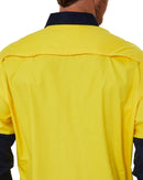 Vented Closed Front Lightweight LS Shirt - Yellow/Navy - AJP Industrial Supplies - pilbara - rm107vcf - yel - nav - s