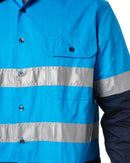 Vented Open Front LW LS Shirt Taped - Blue/Navy - AJP Industrial Supplies - ritemate - rm107v2r - bn - xs