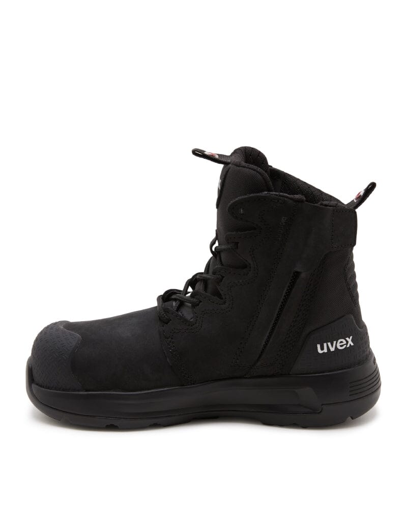Womens 3 x - flow Zip Side Safety Boot - Black - AJP Industrial Supplies - uvex - 65447 - 6n